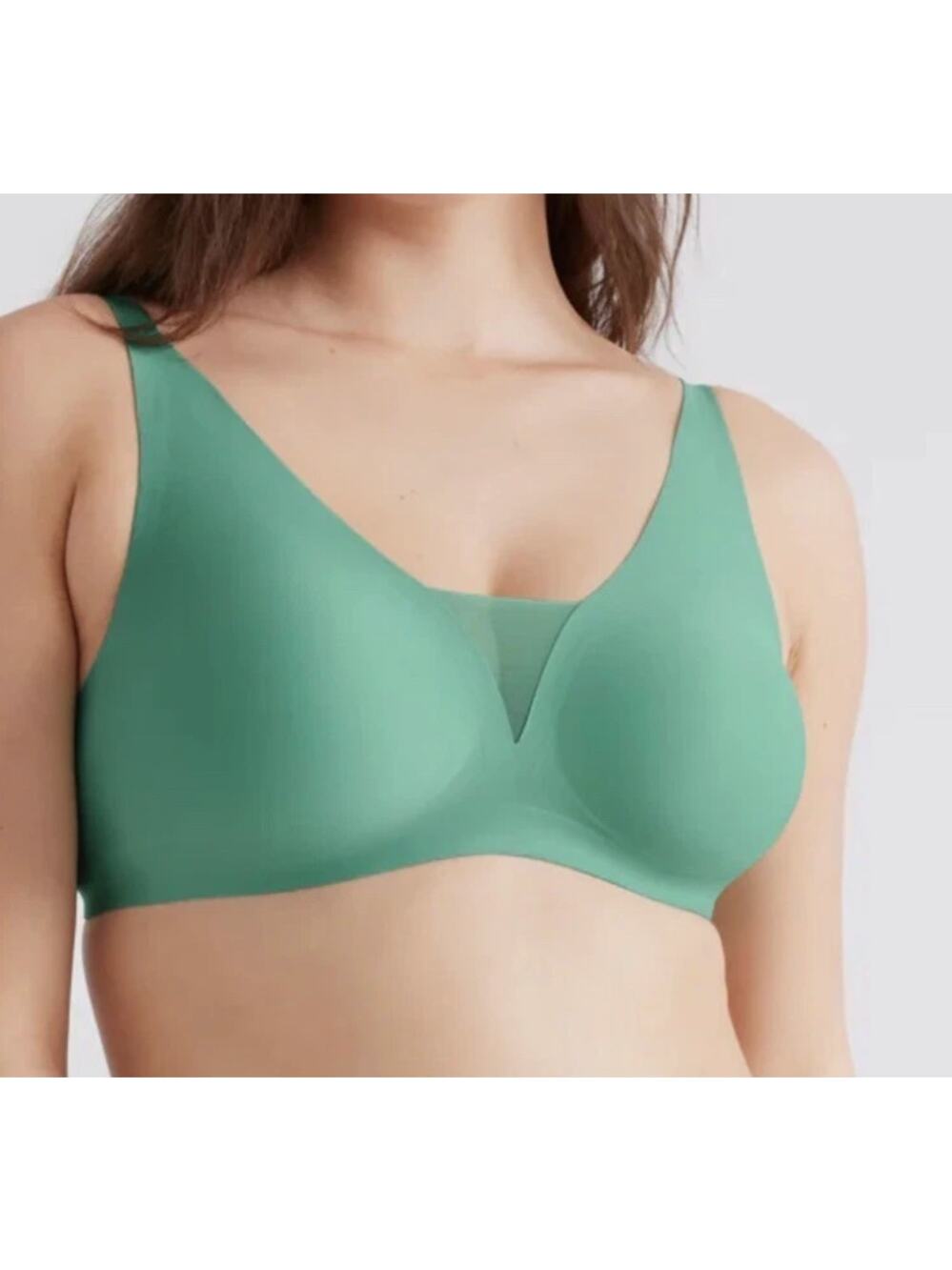 Knix Women Wireless Shadow Mesh T-Shirt Bra | S+ 32D DD, Pistachio Green NWT